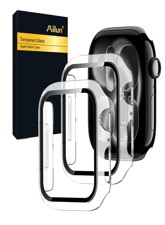 Ailun for Apple Watch Series 10 Screen Protector Case [42mm], Ultra-Thin Hard PC Case Built in Tempered Glass Screen Protector for iWatch, Shockproof Cover with Button [2 Pack][Clear] - Image 1