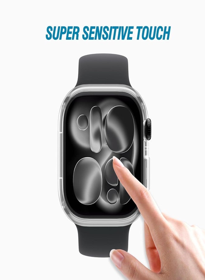Ailun for Apple Watch Series 10 Screen Protector Case [42mm], Ultra-Thin Hard PC Case Built in Tempered Glass Screen Protector for iWatch, Shockproof Cover with Button [2 Pack][Clear] - Image 4
