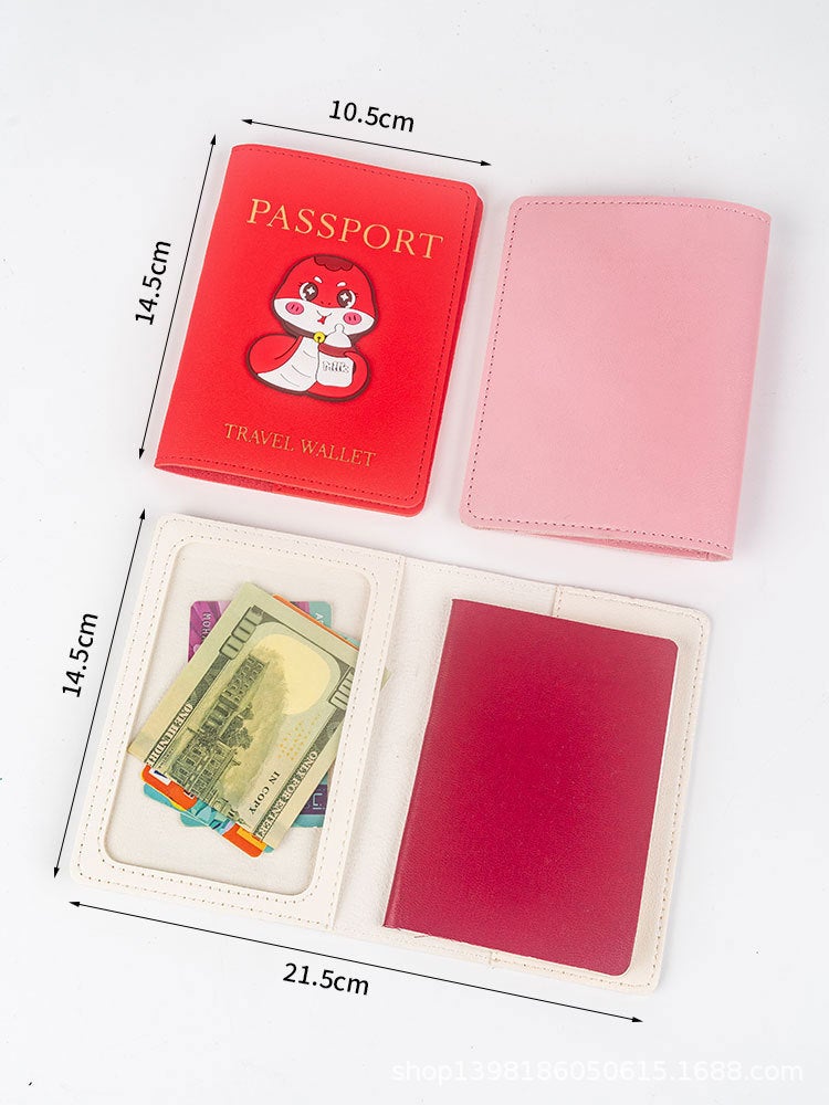 New Passbook Bag Protective Cover Pu Leather 64 Grain Oil Edge Passbook Holder Multi-Function Passbook Holder Snake Baby - Image 3