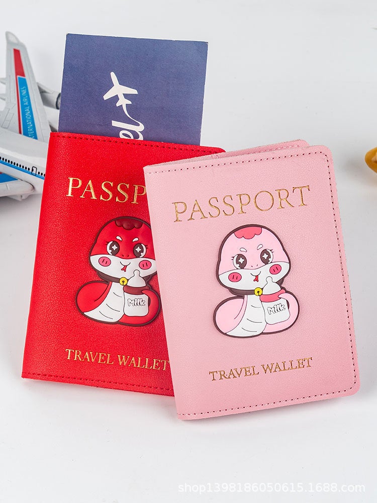 New Passbook Bag Protective Cover Pu Leather 64 Grain Oil Edge Passbook Holder Multi-Function Passbook Holder Snake Baby - Image 2