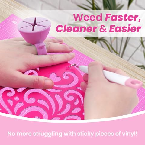 tweexy Craft Vinyl Weeding Scrap Collector Ring | Weeding Tools for Vinyl Heat Transfer, HTV Crafting & Adhesive Paper Sheets Holder | Portable Heat Press Accessories and Supplies (Lavender) - Image 3
