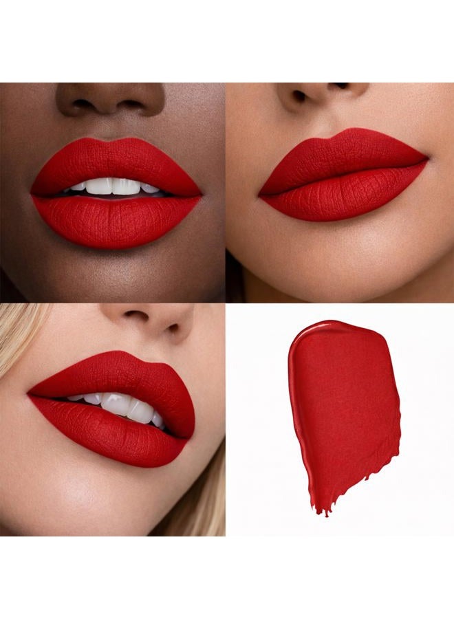 Mynena Classic Bright Red Matte Lipstick Long Lasting Lightweight for High Comfort All-Day Wear Talc-Free Paraben-Free Cruelty-Free | Lola - Image 2