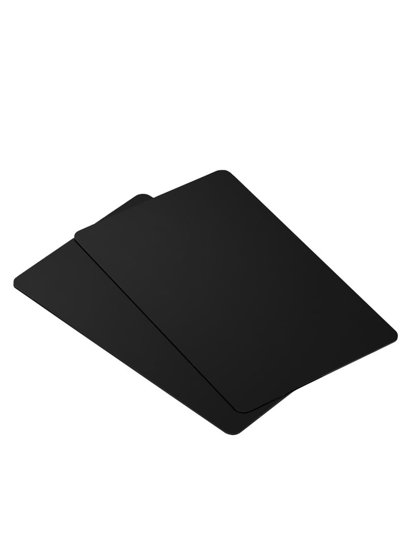 Rubik NFC 215 Metal Cards Black, Invisible Chip, NTAG215 High-end Preistige Business Card, 304 Stainless Steel Matt Finish (Black, 2 Cards)  - Image 1