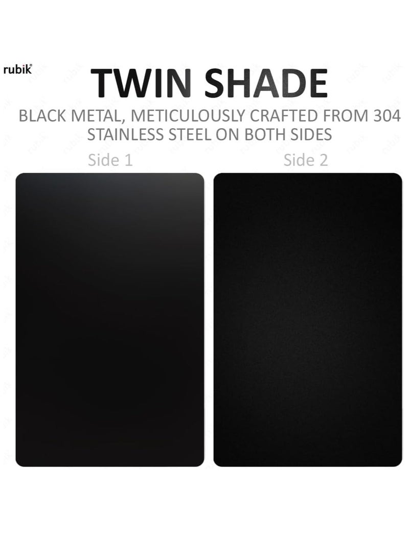 Rubik NFC 215 Metal Cards Black, Invisible Chip, NTAG215 High-end Preistige Business Card, 304 Stainless Steel Matt Finish (Black, 2 Cards)  - Image 3