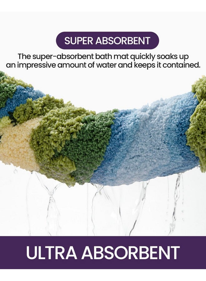 DEXI Moss Bath Mat, Ultra Thick Soft Green Bathroom Rug, Non Slip Washable Bathmat, Water Absorbent Microfiber Carpet Rugs for Shower Floor, Sink, Bedroom, 20x32, Moss Green - Image 4