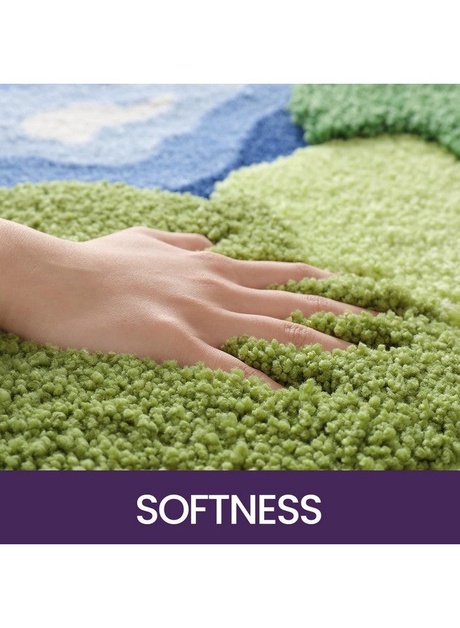 DEXI Moss Bath Mat, Ultra Thick Soft Green Bathroom Rug, Non Slip Washable Bathmat, Water Absorbent Microfiber Carpet Rugs for Shower Floor, Sink, Bedroom, 20x32, Moss Green - Image 3