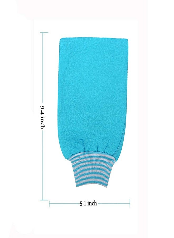 LISSOMPLUME 2 Pack Exfoliating Body Scrub Bath Towel Mitt | Large Shower Gloves Mitten | Remove Dead Skin | Double Sided Available | Men Women | Green - Image 4