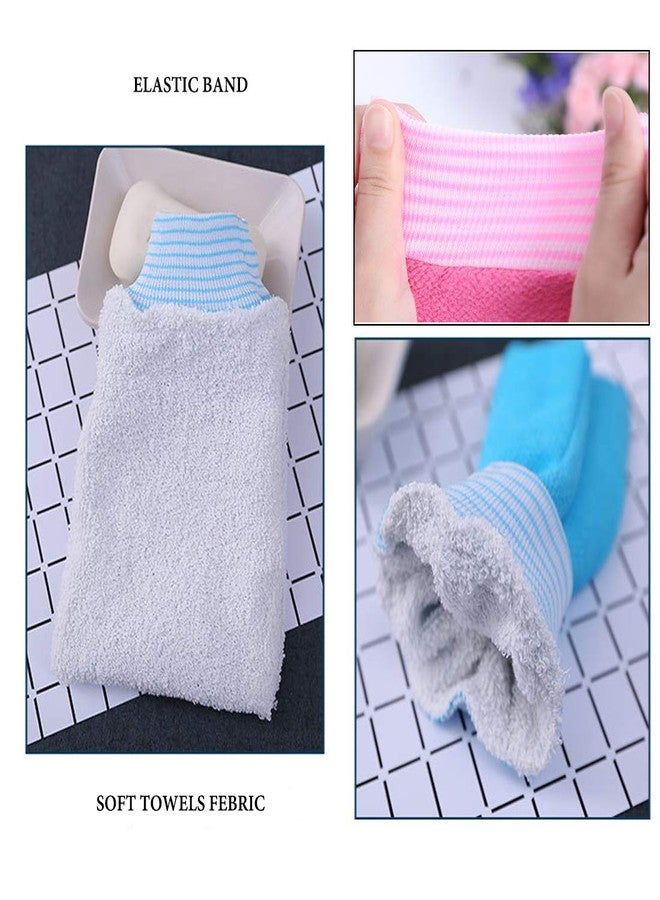 LISSOMPLUME 2 Pack Exfoliating Body Scrub Bath Towel Mitt | Large Shower Gloves Mitten | Remove Dead Skin | Double Sided Available | Men Women | Green - Image 2