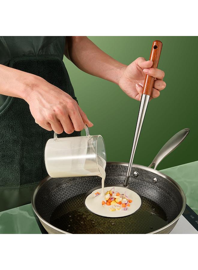 Bluejw Factory Wholesale 304 Stainless Steel Fritters Mold Round Fried Pancake Spoon Fried Shrimp Cake Snacks Old Style Iron Spoon - Image 2