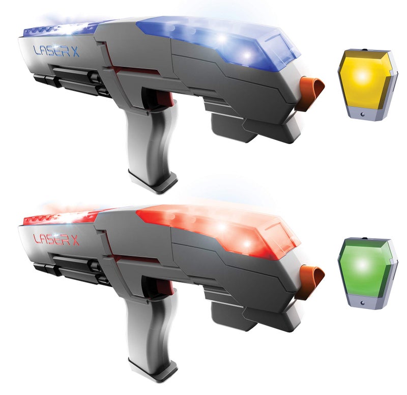 LASER X Two Player Laser Gaming Set, Multi, 2 Laser units with 2 Arms Receivers 100' Range - Image 4