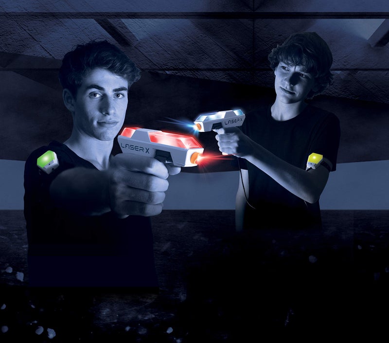LASER X Two Player Laser Gaming Set, Multi, 2 Laser units with 2 Arms Receivers 100' Range - Image 2