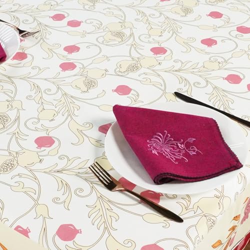RUSTIQUE LINENS Block Print Design Cotton Table Cloth 6 Seater – Dining Table Cover Cloth, Washable Dining Table Cloth – 150 x 190 CM (Fits 4–6 Seater) - Teal Bloom - Image 4