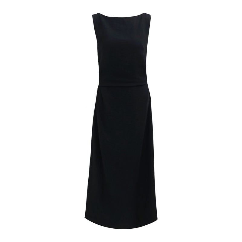 Linen Blend Sleeveless High Waist A-Line Dress for Women - Image 1