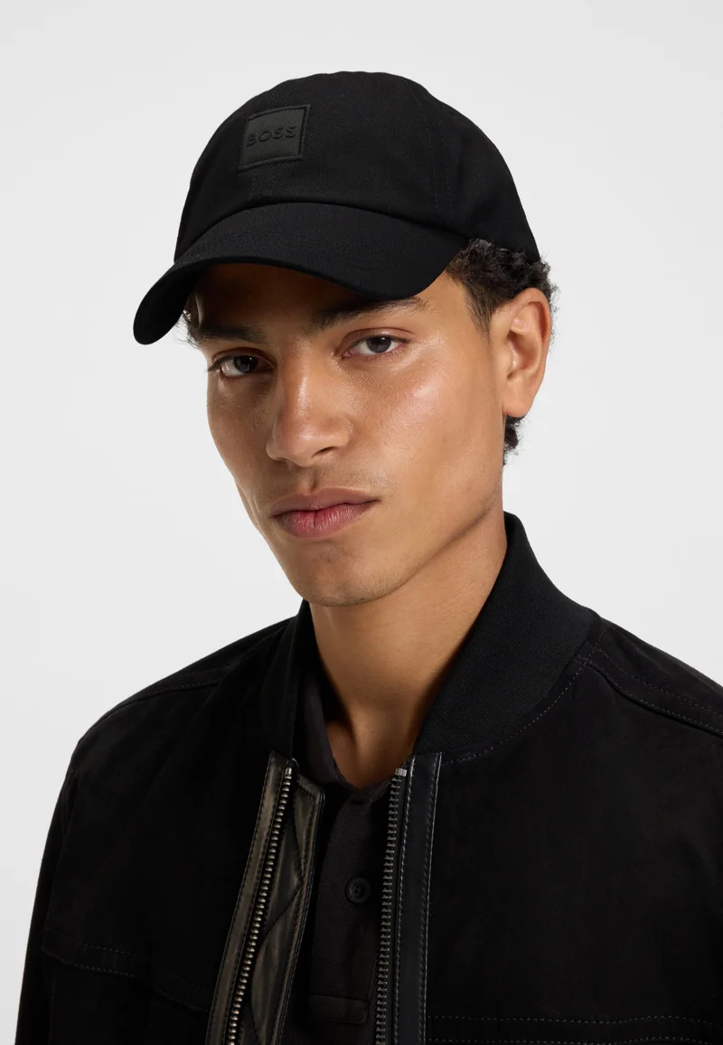 BOSS Cotton-twill cap with woven logo patch