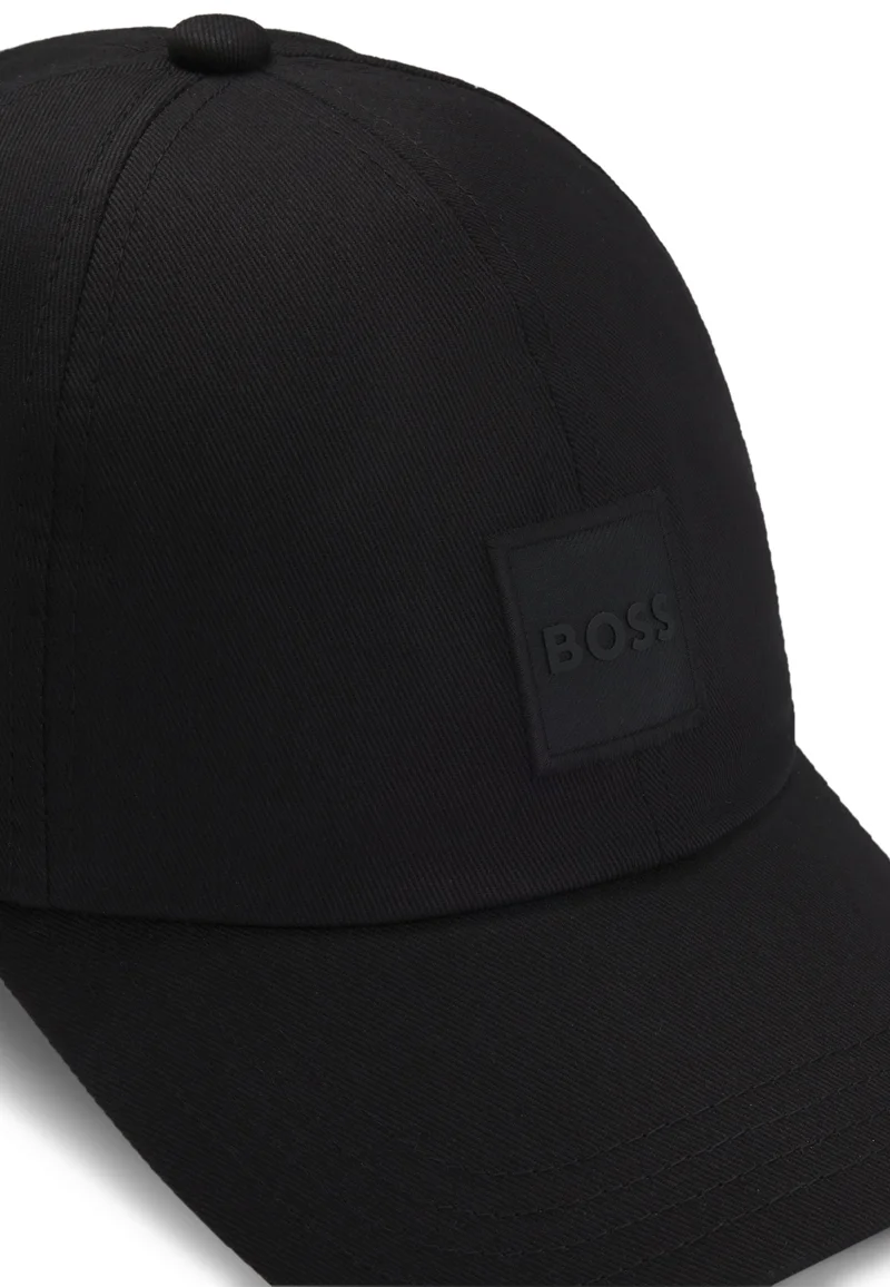 BOSS Cotton-twill cap with woven logo patch