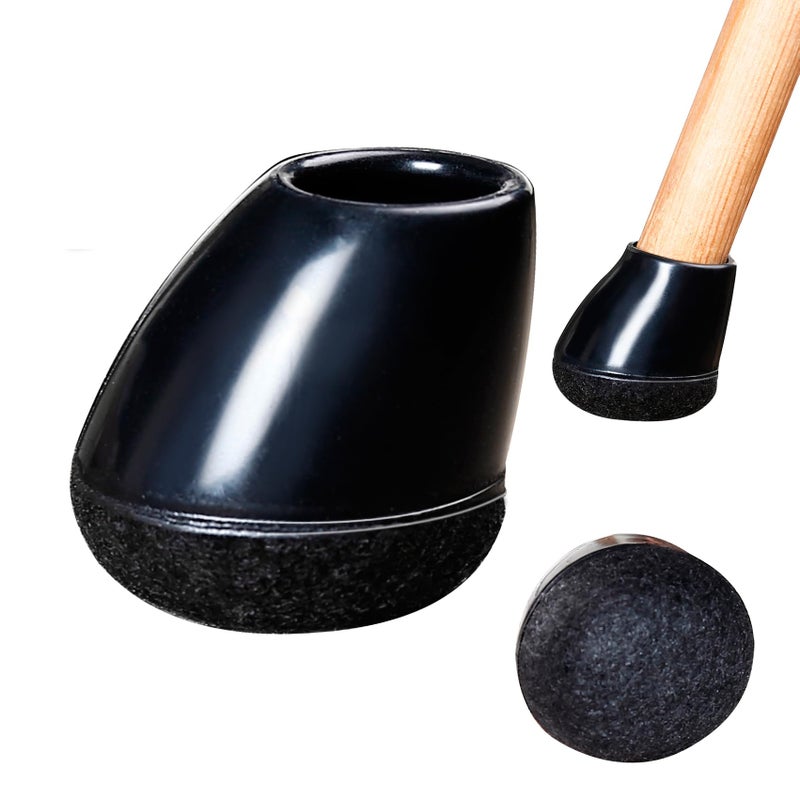 GAGUIUP 24 PCS Small Chair Leg Floor Protectors for Hardwood Floors, Round Silicone Caps with Felt Pads for 15-25Â° Slanted Legs, Chair Leg Covers to Protect Floors, Anti-Scratch&Noise(Black, Fit 0.55"-0.75") - Image 1
