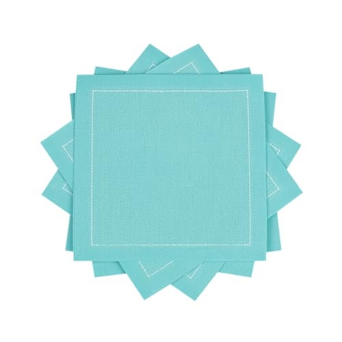 Five Star Cocktail Napkins 50 Luxury Cotton Disposable Cocktail Party Napkins 45 x 45 for Home Bars Game Nights Beverages Birthdays Weddings Holidays Sea Glass