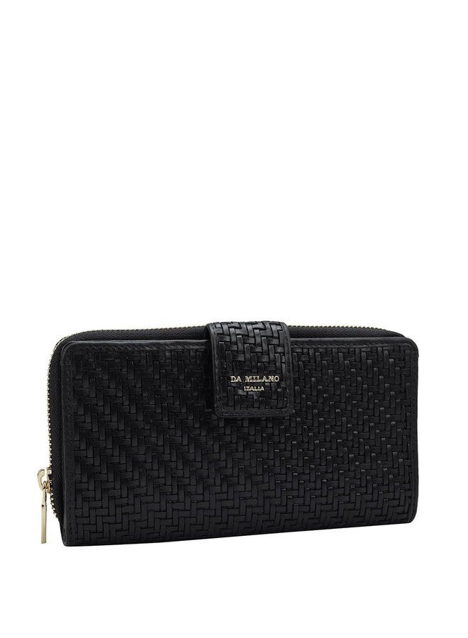 Da Milano Flap Leather Wallet for Women - Black - Image 2