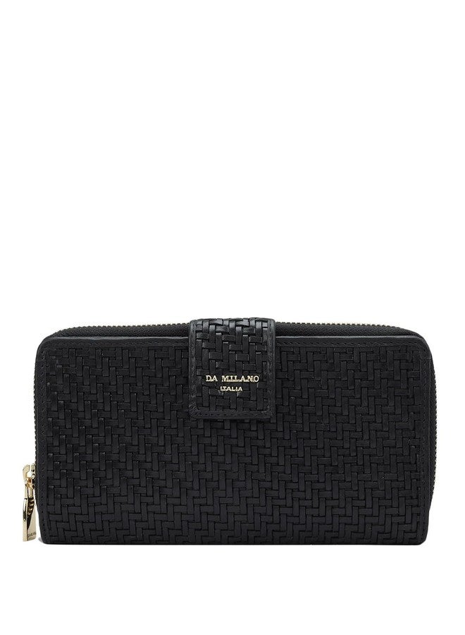 Da Milano Flap Leather Wallet for Women - Black - Image 1