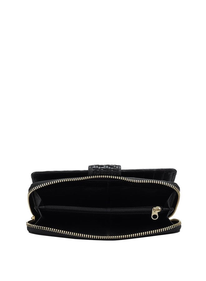 Da Milano Flap Leather Wallet for Women - Black - Image 5