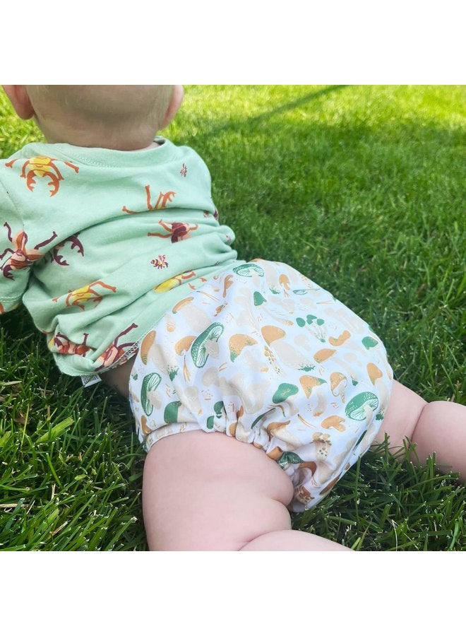 ماما كوالا حفاضات ماما كوالا 3.0 القماشية للجيب للأطفال مع بطانة AWJ، عبوة من 6 قطع مع 6 حشوات حفاضات من القماش الطبيعي مكونة من 5 طبقات - حفاضات جيب قابلة لإعادة الاستخدام وقابلة للغسل (A-Mushrooms) - Image 4