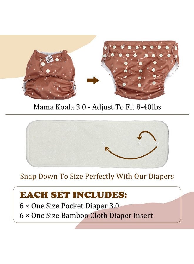 ماما كوالا حفاضات ماما كوالا 3.0 القماشية للجيب للأطفال مع بطانة AWJ، عبوة من 6 قطع مع 6 حشوات حفاضات من القماش الطبيعي مكونة من 5 طبقات - حفاضات جيب قابلة لإعادة الاستخدام وقابلة للغسل (A-Mushrooms) - Image 5