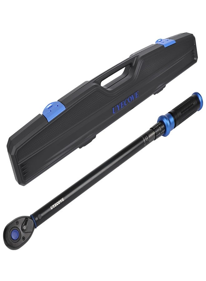 UYECOVE 1/2-Inch Drive Click Torque Wrench, Dual-Direction Click Professional Torque Wrench 25-250FT.LB/33.9-339N.M, Dual Range Scales Graduated in FT.LB and N.M, Blue - Image 1