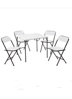 Extra Modern Design Folding Chairs and Table Set for Home, Office and Travel, Consisting of 4 Cups and a Table, White  - Image 4