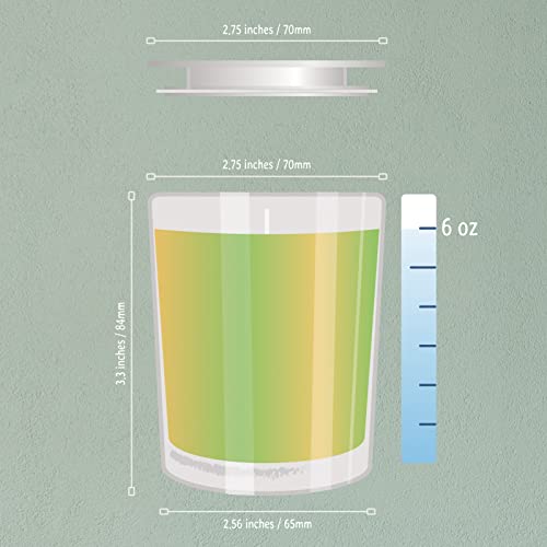 CandMak Frosted Glass Candle Jars, 20 Pack 6 OZ, Bulk with Clear Lids for Candle Making - Image 2