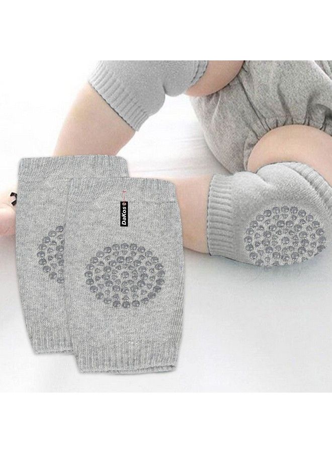 DaKos Baby Crawling Antislip Knee Pads Unisex Baby Toddlers Kneepads 1 Pair (Light Grey) - Image 2