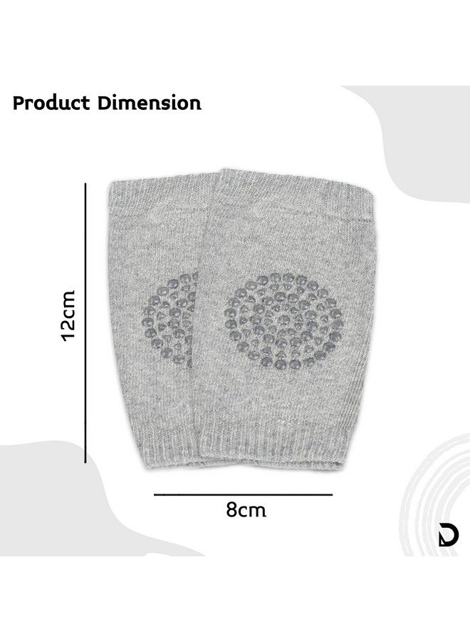 DaKos Baby Crawling Antislip Knee Pads Unisex Baby Toddlers Kneepads 1 Pair (Light Grey) - Image 5