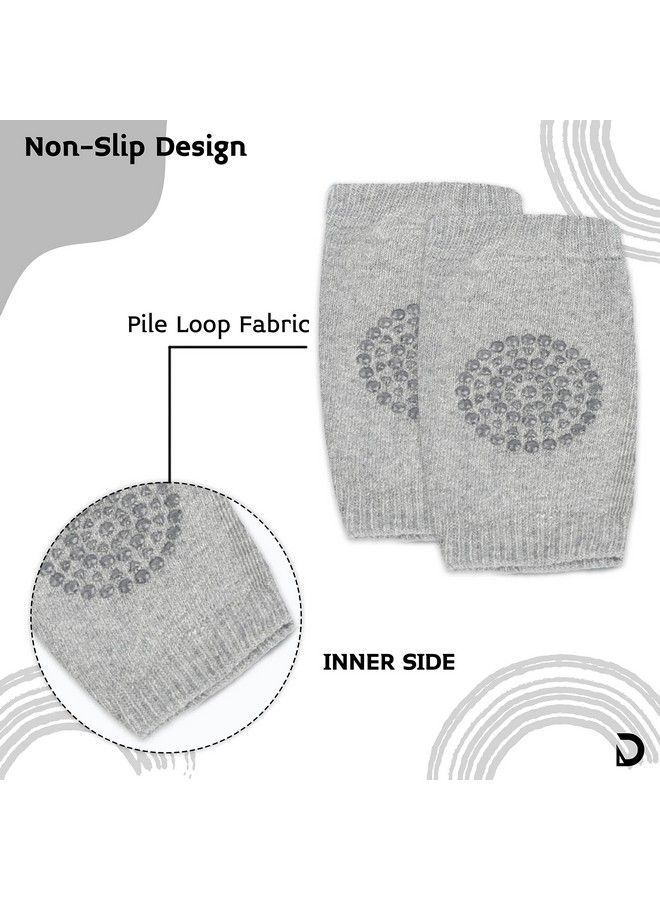 DaKos Baby Crawling Antislip Knee Pads Unisex Baby Toddlers Kneepads 1 Pair (Light Grey) - Image 4