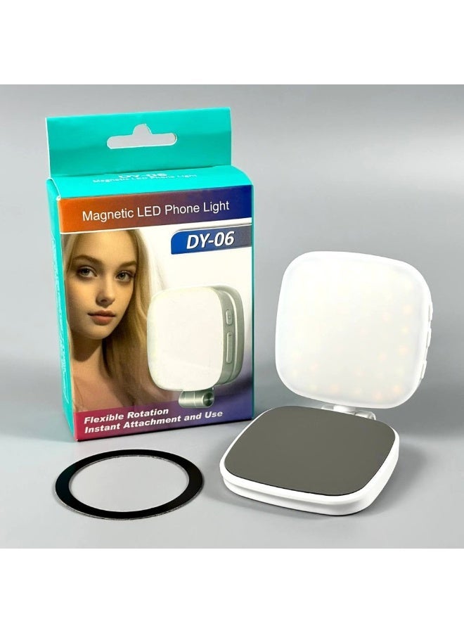 Portable video light DY-06 Magnetic with mirror 2500-7000K (7*6cm) - Image 1