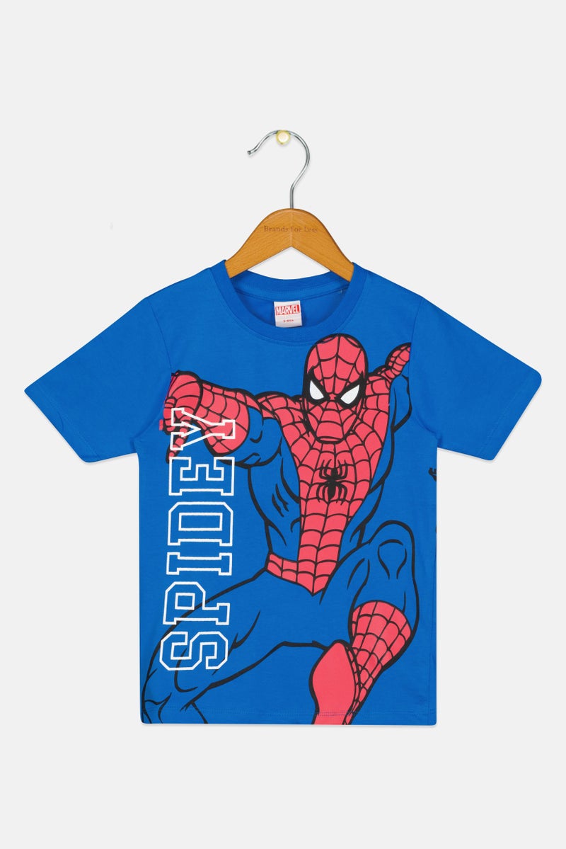 MARVEL Toddlers Boy Spidey Short Sleeve Top, Blue - Image 2