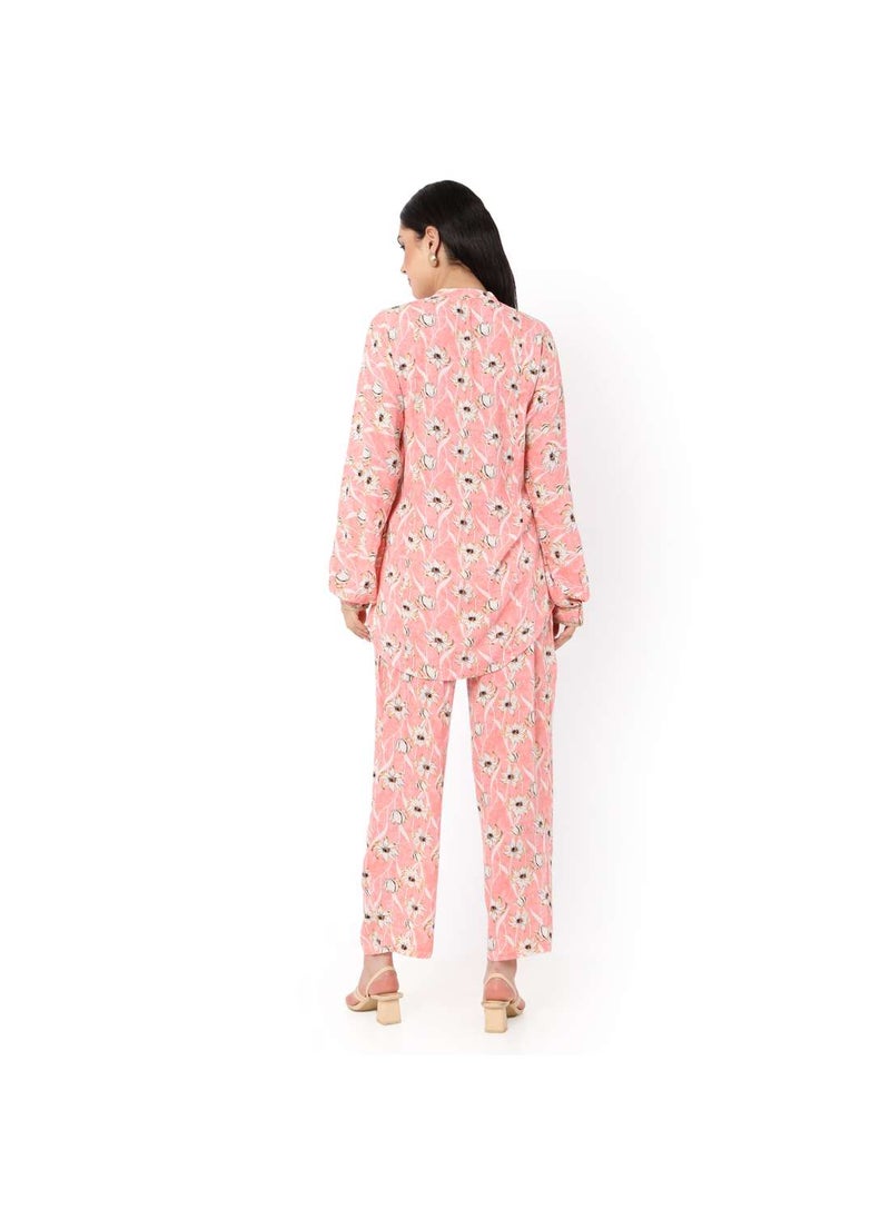 HANA & SARA FLORAL PRINTED VISCOSE CASUAL ELEGANT CO-ORD SET FOR WOMENS ARABIC KAFTAN JALABIYA  - Image 2
