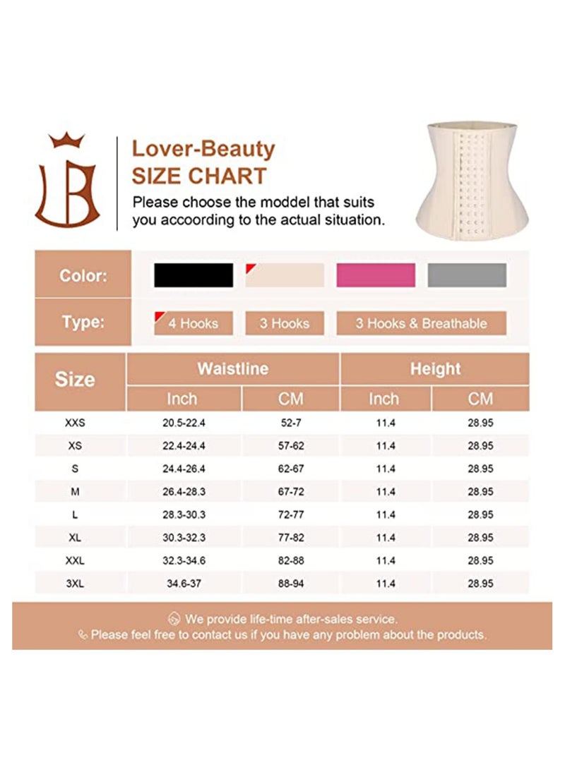 كابتن تيك Latex Waist Trainer for Women 4 Hooks Waist Cincher Corset Hourglass Body Shaper Girdle  M - Image 5