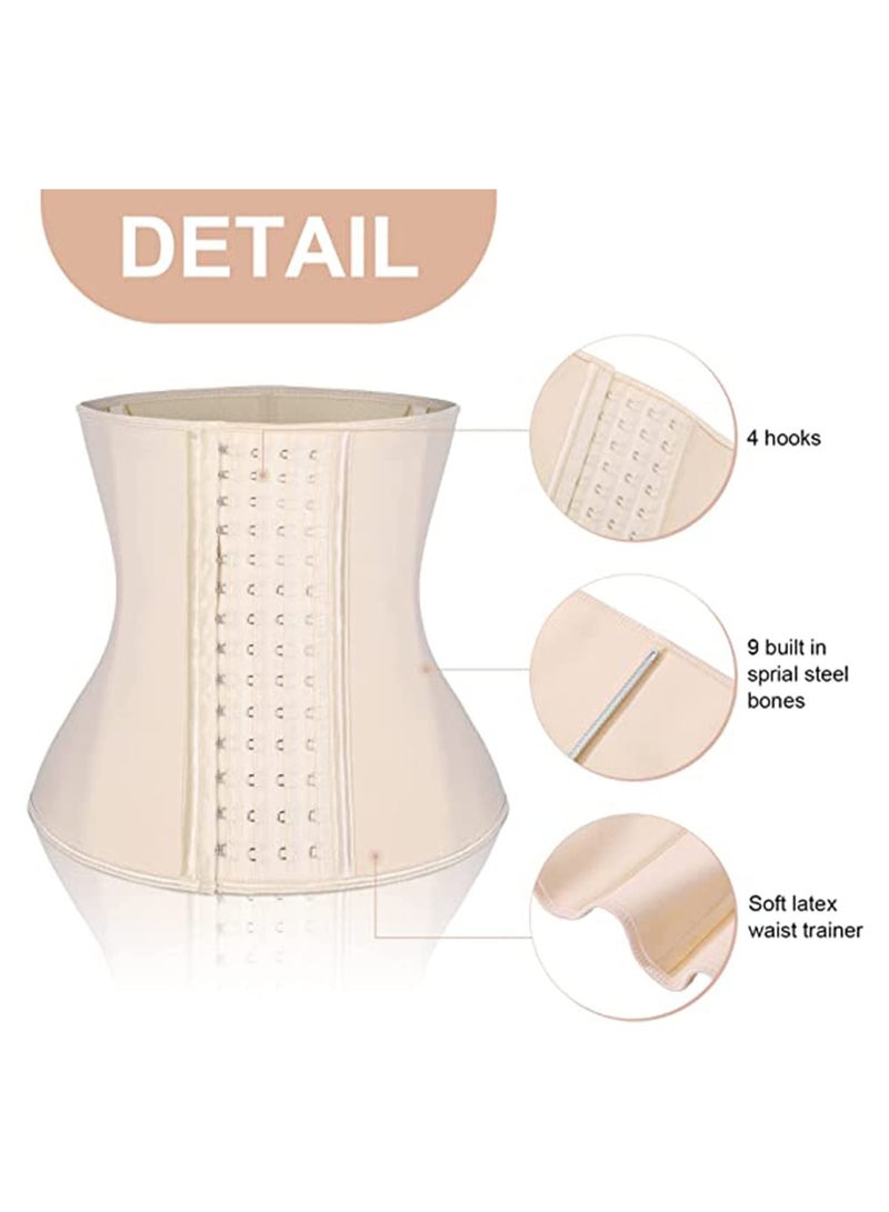 كابتن تيك Latex Waist Trainer for Women 4 Hooks Waist Cincher Corset Hourglass Body Shaper Girdle  M - Image 2