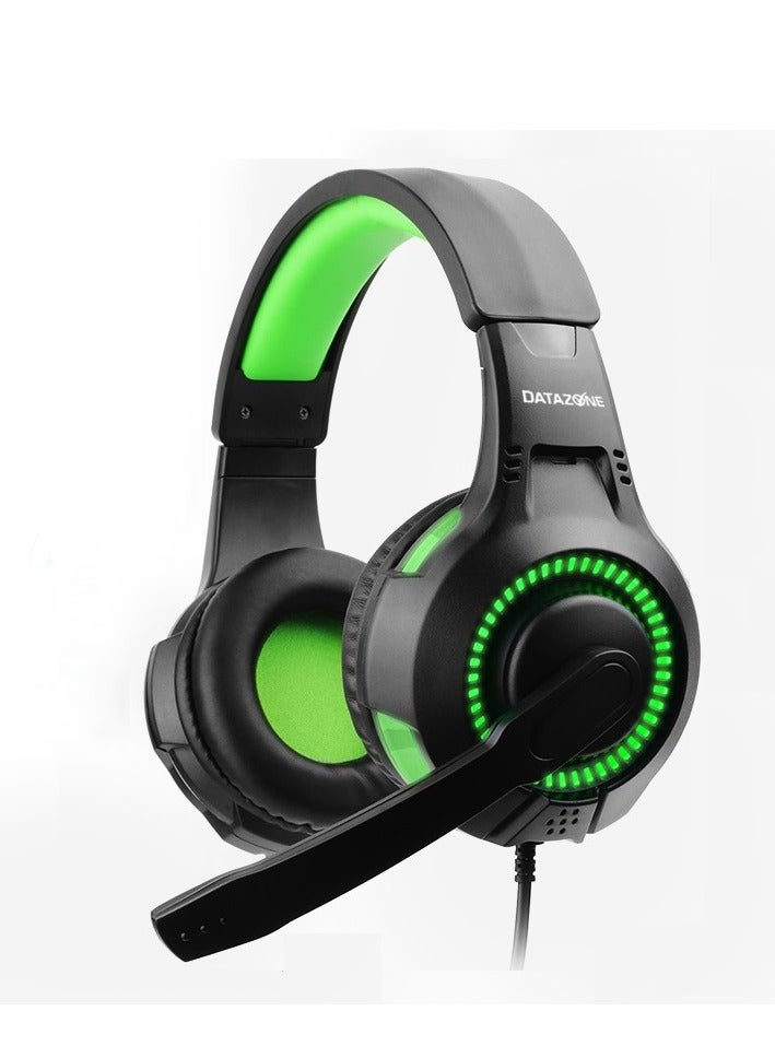 Datazone Gaming Headset with RGB Lighting and Noise-Isolating Microphone-Wired For PS5, PS4, laptops, Xbox and PC - Image 1