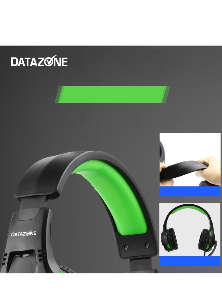 Datazone Gaming Headset with RGB Lighting and Noise-Isolating Microphone-Wired For PS5, PS4, laptops, Xbox and PC - Image 3
