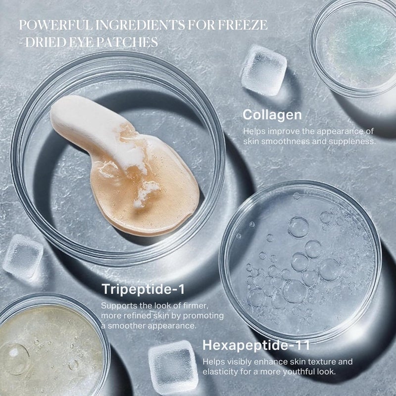 depology Caffeine Under Eye Patches FreezeDried Collagen Under Eye Mask Awakening Eye Patches for Puffy Eyes and Dark Circles Fine Lines 8 Pairs 2Step Hydrating Smoothing Reviving - Image 3