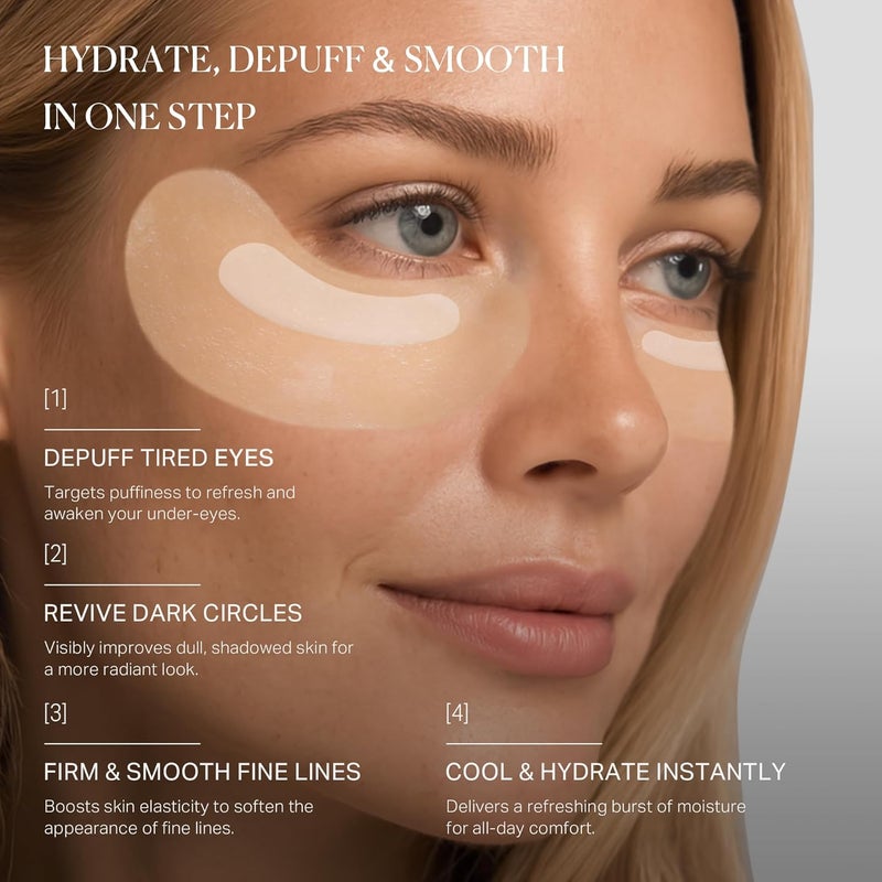 depology Caffeine Under Eye Patches FreezeDried Collagen Under Eye Mask Awakening Eye Patches for Puffy Eyes and Dark Circles Fine Lines 8 Pairs 2Step Hydrating Smoothing Reviving - Image 2