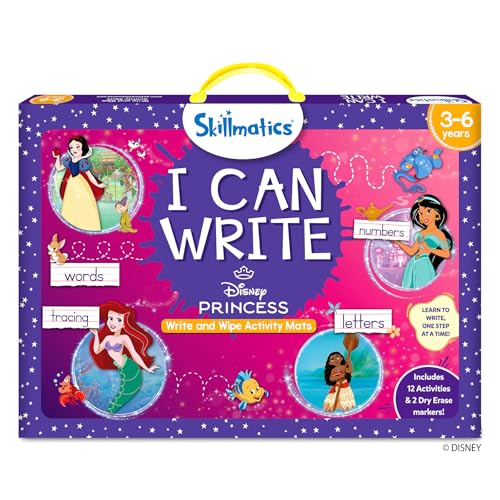 Skillmatics I Can Write Disney Princess Reusable Preschool Learning Activities Educational Toys Games Handwriting Aid Back to School ScreenFree Fun Gift for Students Kids Toddlers Ages 36 - Image 1
