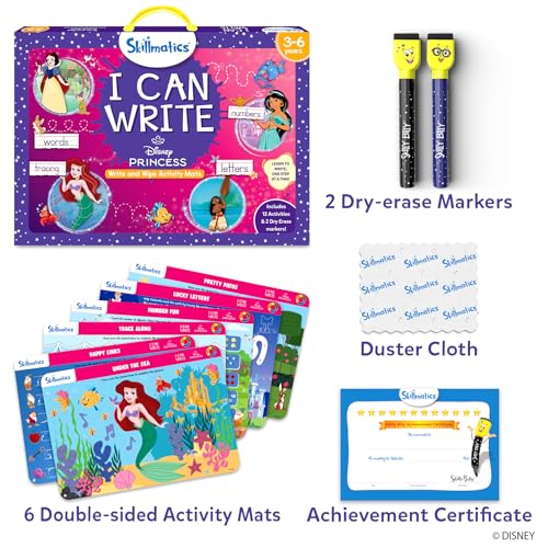 Skillmatics I Can Write Disney Princess Reusable Preschool Learning Activities Educational Toys Games Handwriting Aid Back to School ScreenFree Fun Gift for Students Kids Toddlers Ages 36 - Image 3