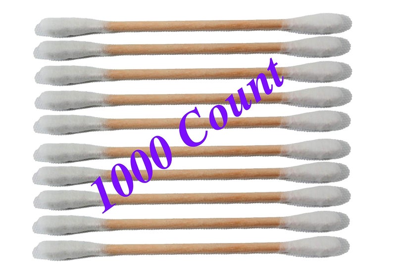 TOPMED ETS Cotton Swaps Wooden Sticks, 1000 Count (10 Packs) 100% Cotton Cotton Sticks - Image 1