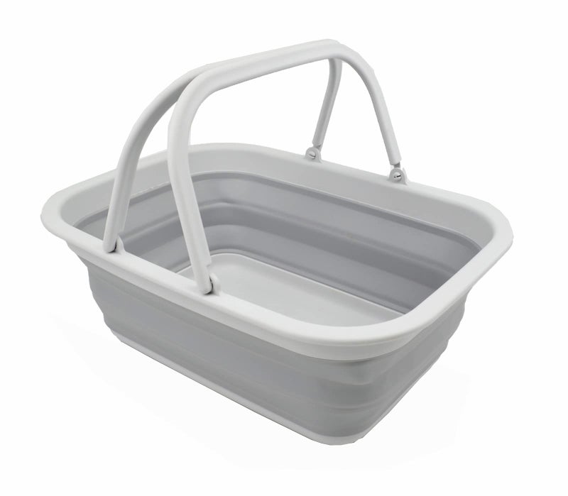 SAMMART SAMMART SAMMART 92L 237Gallon Collapsible Tub with Handle  Portable Outdoor Picnic BasketCrater  Foldable Shopping Bag  Space Saving Storage Container 1 Grey 