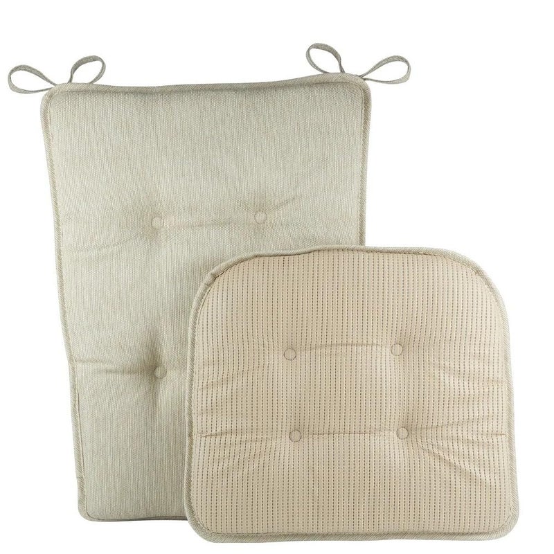 Klear Vu Embrace Rocking Chair Cushions for Living Room, Nursery, or Home Office, Tufted and Non-Slip Pads, 2 Piece Set, Seat 16"x15" and Seat Back 24"x17", Natural - Image 3