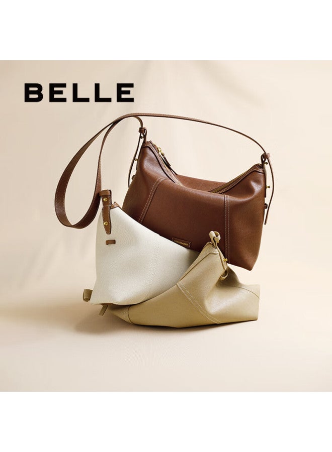 Belle Women's Handbag, Fortune Bag, Light Luxury Commuter Hobo Shoulder Crossbody Bag Tote Bag 8517abx5, Khaki Color - Image 3