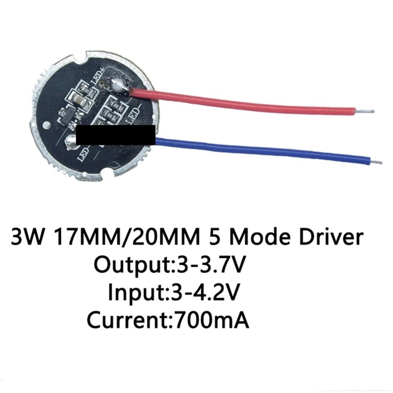 17mm 5 Mode LED Driver 3W DC 3.7V for XPPE XP E XBD XB D Flashlight 1PCS - Image 4