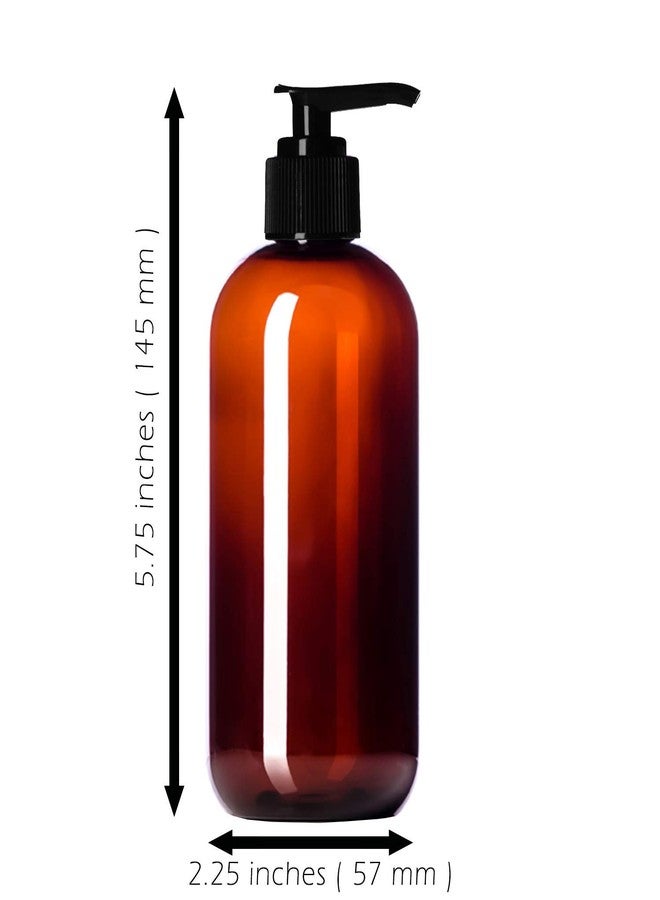 Aromine 8oz Plastic Amber Bottles (6 Pack) BPA-Free Squeeze Containers with Pump Cap, Labels Included - Image 4