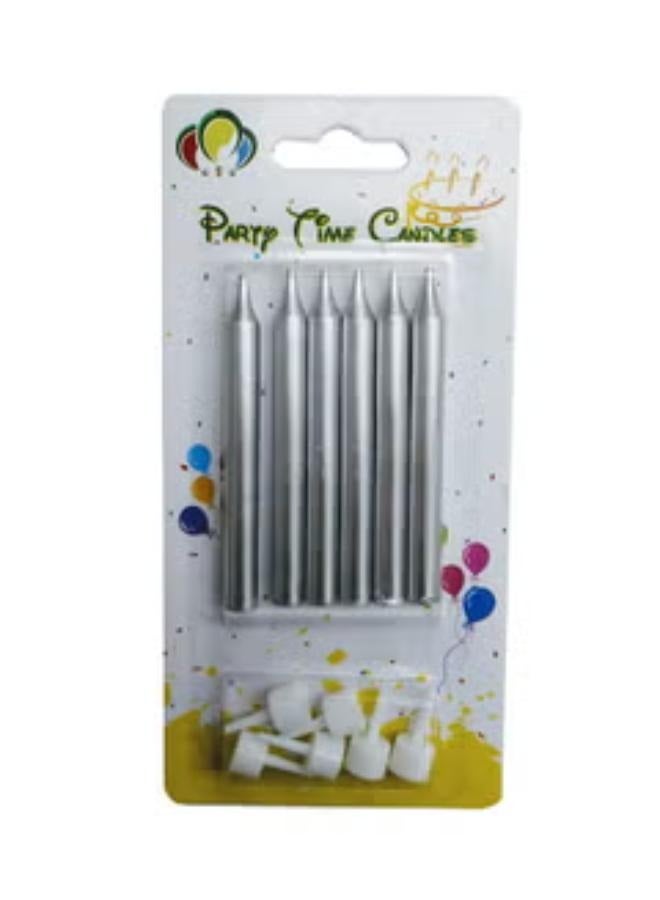 6 قطع من شمعة عيد الميلاد غير المعطرة مع حامل